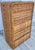 Coastal Waterfall Highboy 5 Drawers Wicker Dresser From 70's For Sale - Image 3 of 9