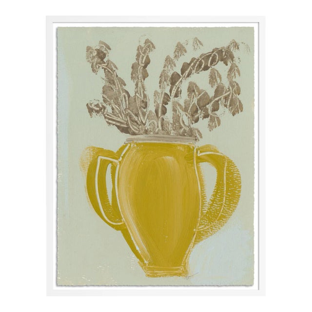 Laie Botanical Vase Study III by Haley Mathewes in White Frame, Medium Art Print For Sale