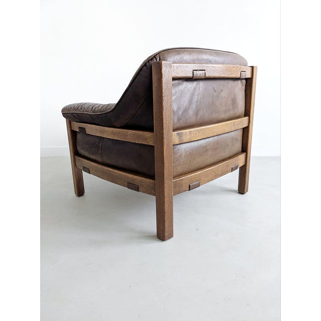 Set of Brutalist Leather Sofa & Lounge Chair by Hain & Thome, 1970s For Sale - Image 9 of 14