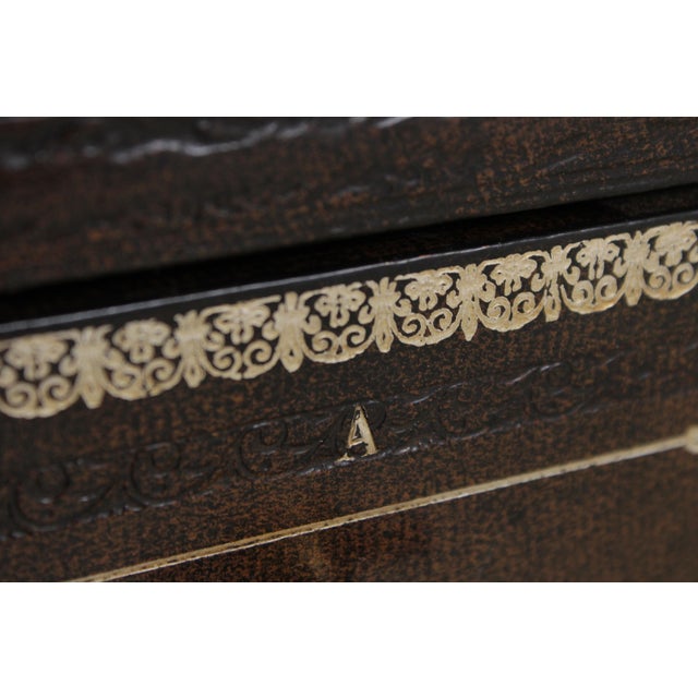Maitland Smith Leather Wrapped Apothecary Chest For Sale - Image 12 of 18