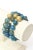 Blue Set of 3 Jeweler Custom Made Beaded Blue Sapphire Agate Gold Ball Bracelets For Sale - Image 8 of 10