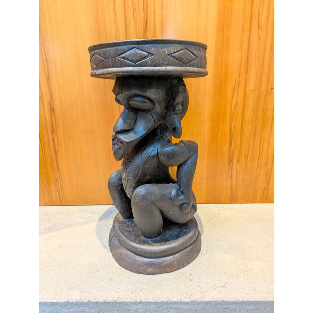 1940s-50s Borneo Ancestral Wood Stool | Dayak Tribe For Sale - Image 4 of 8