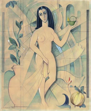 'Vestal Virgin' by Franz Sedivy Junior, 1959, Danish Modernism, Art Deco Figural, Mythological, Neo-Classical