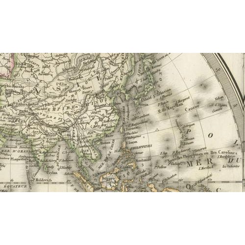 Antique Double Hemisphere World Map by Lapie, Paris, 1838 For Sale - Image 9 of 11
