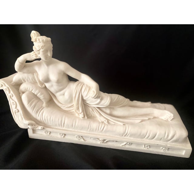Vintage Sculpture by Amilcare Santini Depicts Pauline Bonaparte Borghese Sister of Napoleon Bonaparte.. For Sale - Image 17 of 17