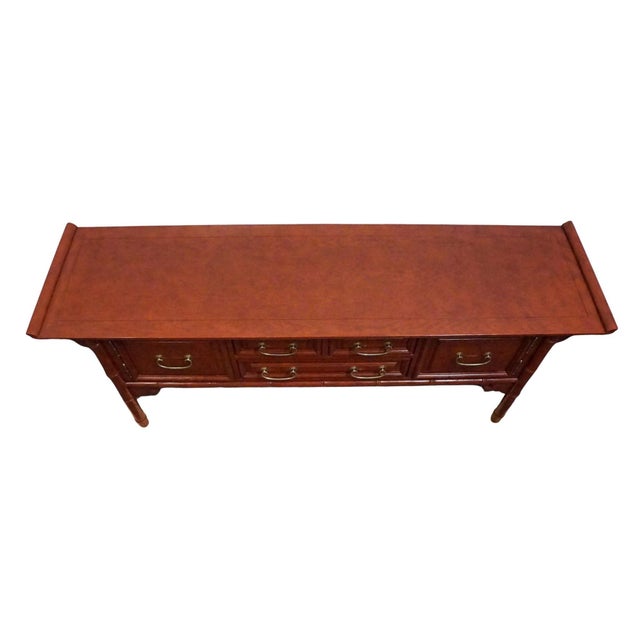 Century Furniture Asian Chinoiserie 73" Buffet / Sideboard W. Faux Bamboo Details For Sale - Image 10 of 13