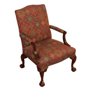 Henredon Chippendale Style Mahogany Library Armchair For Sale