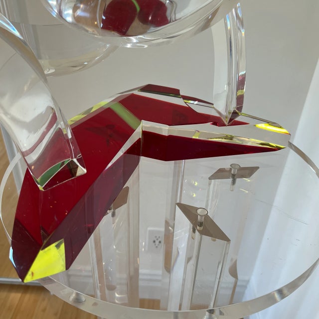 Plastic Lucite Abstract Sculpture by Michael 1992 For Sale - Image 7 of 13