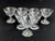Striking set of six vintage mid-century champagne coupes / footed dessert glasses meticulously crafted by renowned Skruf...