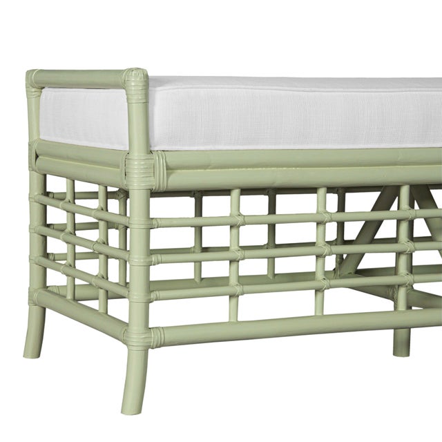David Francis Luna Bench - Celery Green For Sale - Image 4 of 7