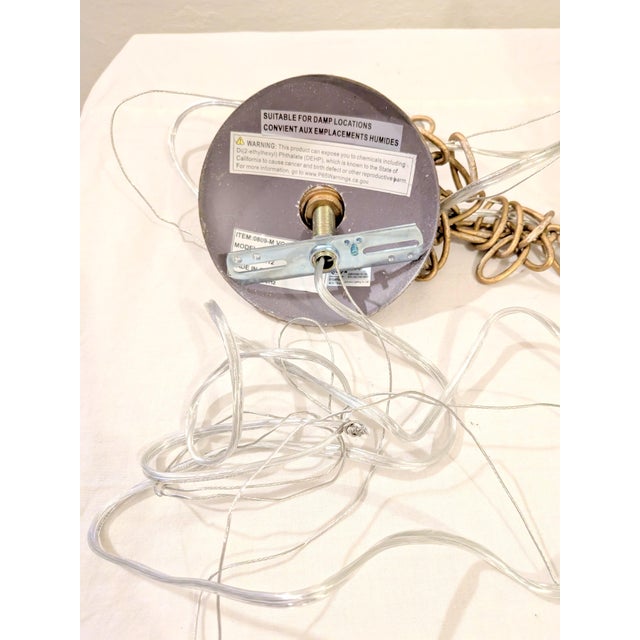 Robin's Egg Blue Vintage Distressed Rustic Farmhouse Metal Hanging Pendant Light For Sale - Image 8 of 9