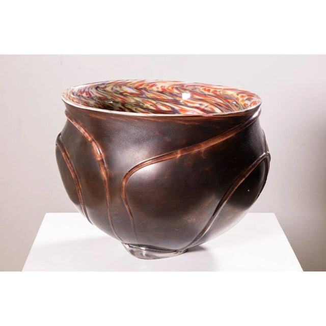 Contemporary Late 20th Century Contemporary Modern David Helm Hand Blown Glass Bowl For Sale - Image 3 of 8