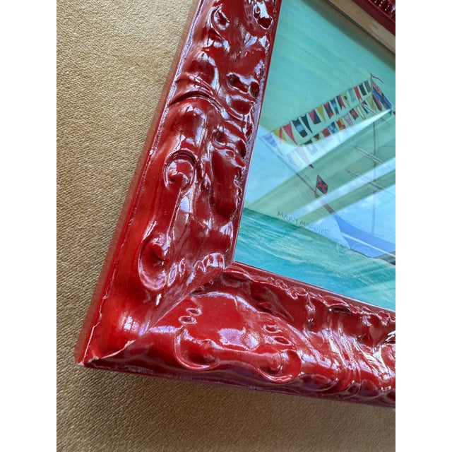 Contemporary Mary Maguire Original Ship Sailboat Print “All Flags Flying”, Framed For Sale - Image 9 of 12