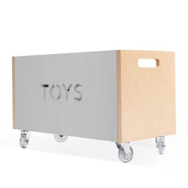 Nico & Yeye Toy Box Chest on Casters Birch Gray Chairish