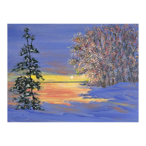"Twilight in Winter" Contemporary Original Impressionist Style Landscape Painting by Deb Bossert