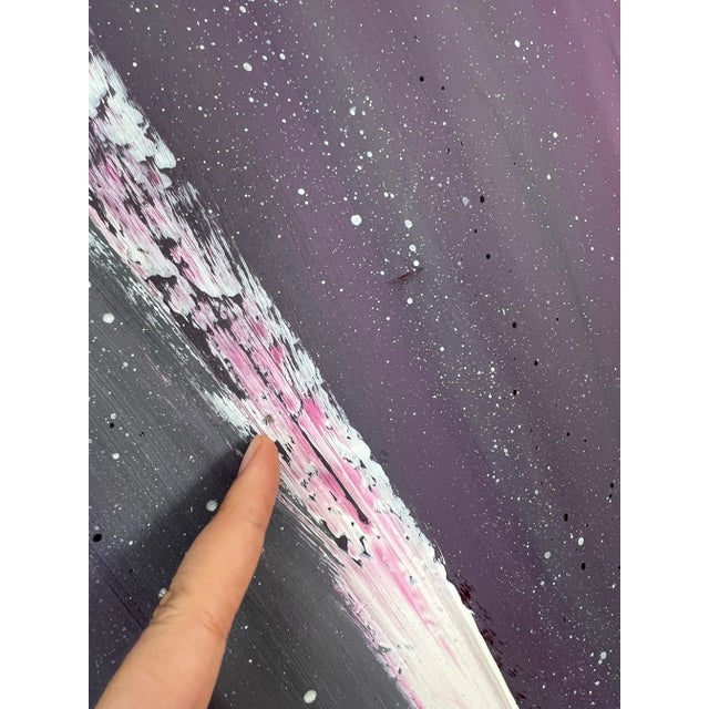 1980s 1987 Postmodern Abstract Artwork in a Pink Laminate Frame For Sale - Image 5 of 10