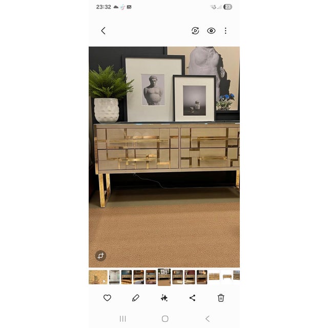 Sideboard in Gold and Brass Glass from Justfurnituress For Sale - Image 14 of 18