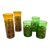 VTG Felipe Derflinger Handblown Amber & Green Brutalist Caged Tumblers, Set of 5 For Sale