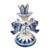 Vintage Russian Gzhel Blue and White Porcelain Double Fish Candlestick For Sale