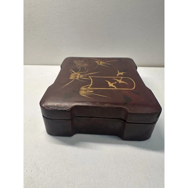 Black Antique Japanese Lacquer Box, 1930s For Sale - Image 8 of 13