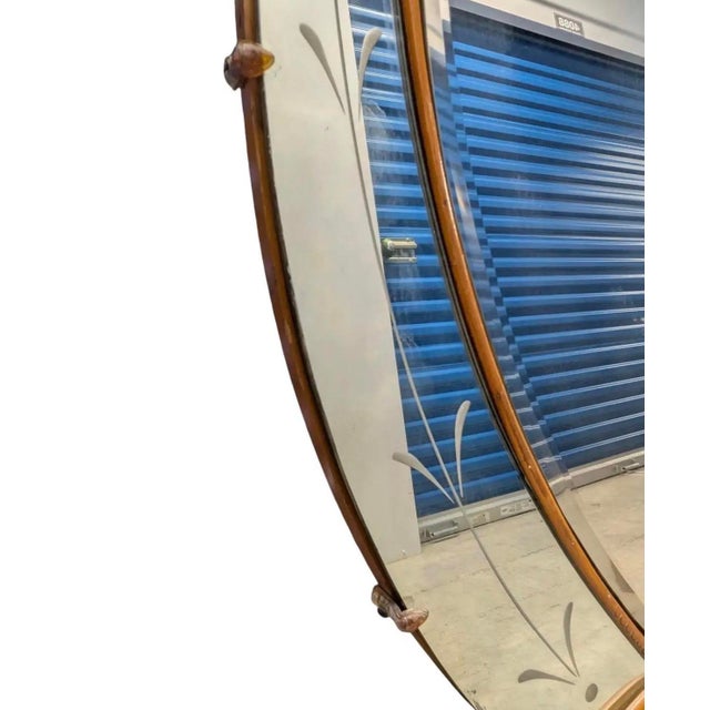 Monumental American Art Deco Waterfall Vanity With Shield Mirror, C. 1935–1945 For Sale - Image 11 of 12