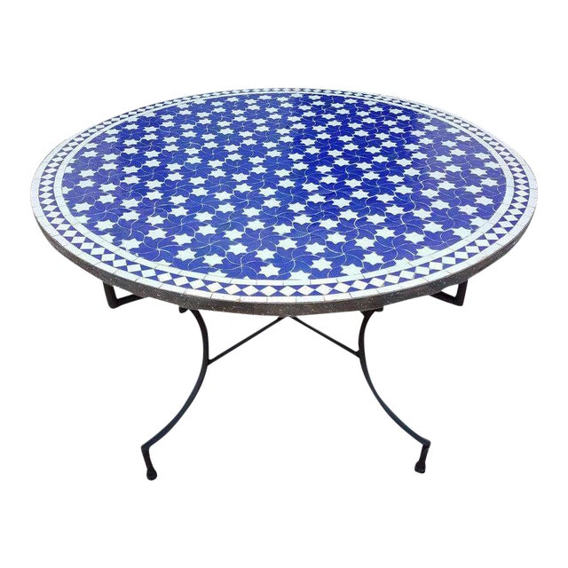 Moroccan Mosaic Blue White Rafraf Coffee Table Chairish