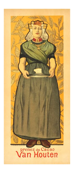 Adolph Willette “Cacao Van Houten” Original 1896 Poster Chaix