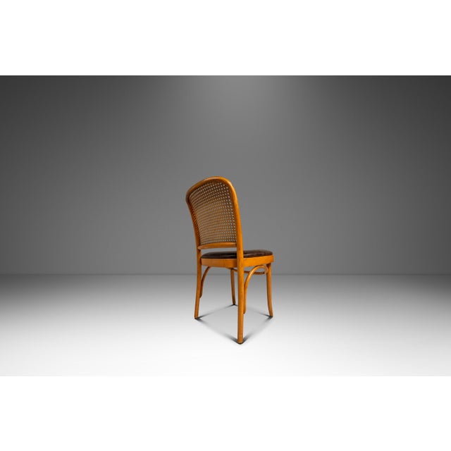 Wood Single Patinaed Bentwood Prague Model 811 Side Dining Chair in Leather in the Manner of Josef Frank for Stendig, Usa, C. 1960s For Sale - Image 7 of 18