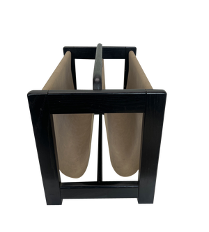 Magazine Rack in Wood and Suede Leather in the style of Aksel Kjersgaard, 1960s