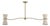 Gable Linear Chandelier, Antique Natural Brass with Oyster Shade For Sale