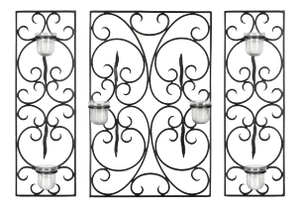Eddy Votive Wall Décor in Black Powder Coated - 3 Pieces