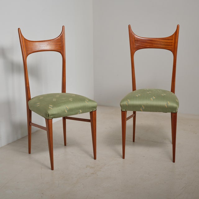Italian Side Chairs in Exotic Wood, 1950s, Set of 2 For Sale - Image 4 of 12