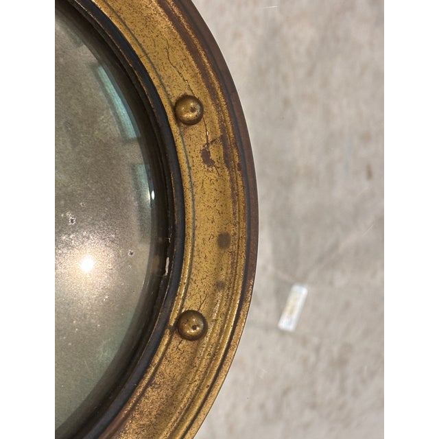 Gold Small Scale Antique Federal Revival Giltwood Eagle Convex Bullseye Mirror (#2 of 2 Listed) For Sale - Image 8 of 18