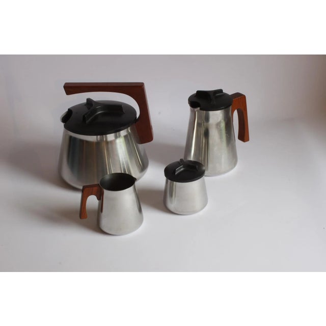 Black Tea and Coffee Service by Axel Enthoven for Demeyere Werkhuizen, Belgium, 1971, Set of 4 For Sale - Image 8 of 8