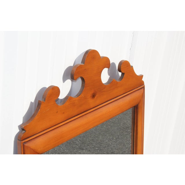 High Quality American Made Solid Wood Frame Beveled Wall Mirror. Circa Mid 20th Century