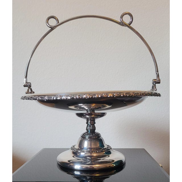 Silver 1921 Middletown Quadruple Silverplate Bride's Basket N Monogram For Sale - Image 8 of 13