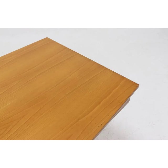 Unusual partner desk from the 1960s. The birch wooden desk has 2 drawers on each side and is height adjustable due to a...