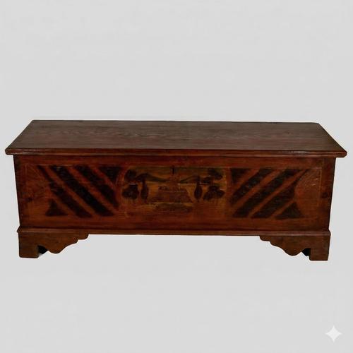 Brown Painted Bench Case in Wood For Sale - Image 8 of 8