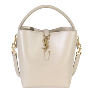 Beige Calfskin Small Le 37 Bucket Bag For Sale
