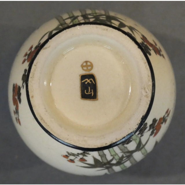 Circa 1915 Japanese Satsuma Ware Porcelain Bamboo/Bird/Floral Motifs Baluster Vase (Taisho Period) For Sale In New Orleans - Image 6 of 6