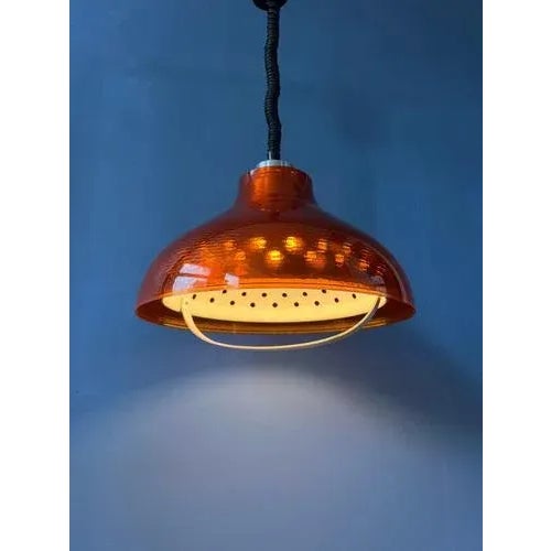 Mid-Century UFO Acrylic Glass Hanging Lamp For Sale - Image 3 of 11