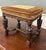 Antique English Jacobean Upholstered Bench Stool Carved Oak C. 1930s For Sale In Dallas - Image 6 of 16