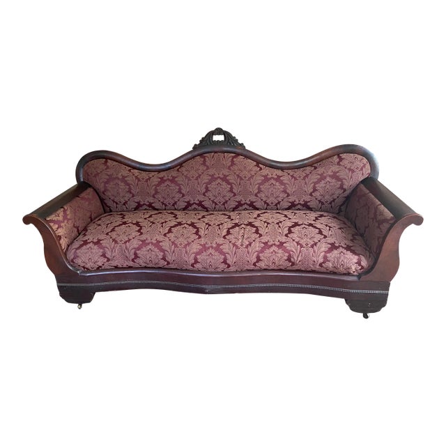 19th Century American Classical Empire Sofa For Sale