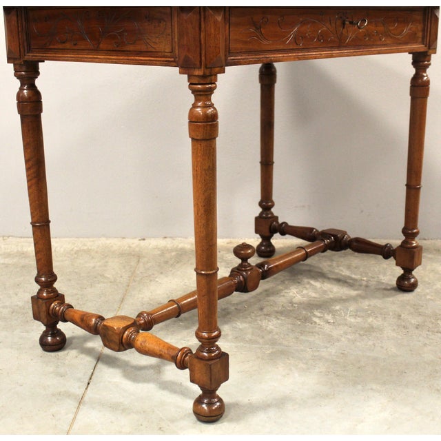 Walnut Writing Table, 19th Century For Sale - Image 13 of 16