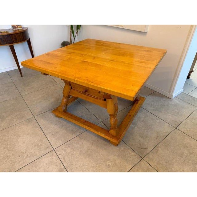 Rustic Farmhouse Table in Natural Pine and Beech, G2406 For Sale - Image 10 of 13