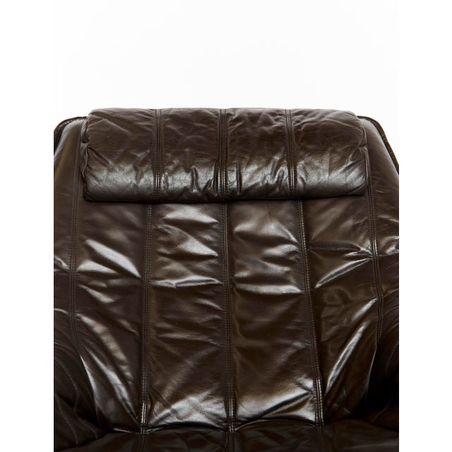 Set of Bamboo and Leather Lounge Chair and Ottoman, 1970s For Sale - Image 14 of 18