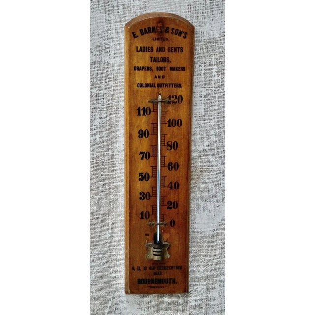 Wood Vintage Wooden Advertising Thermometer For Sale - Image 7 of 7