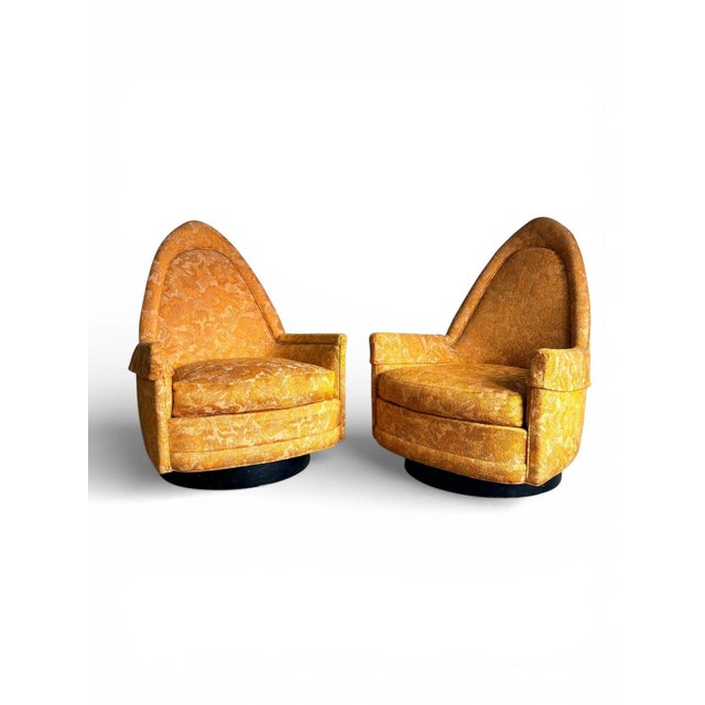 Pair of Selig Mid Century Modern Swivel Lounge Chairs, 1960s For Sale - Image 10 of 15