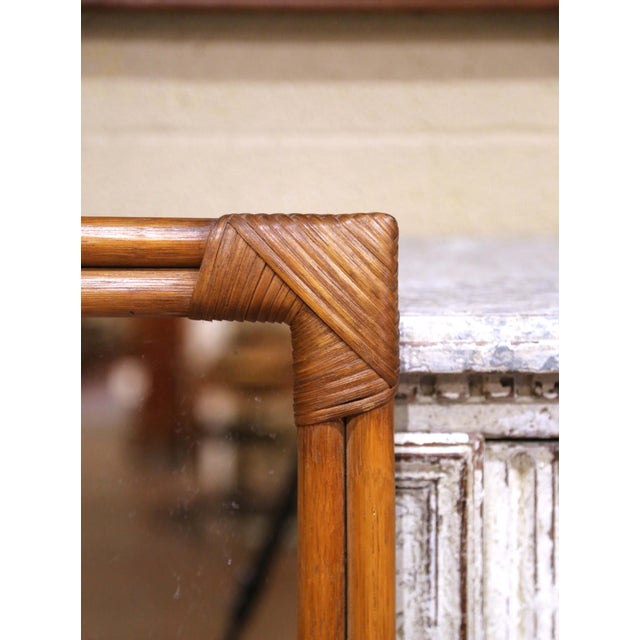 Early 20th Century French Faux Bamboo Wall Mirror With Original Glass For Sale - Image 4 of 9