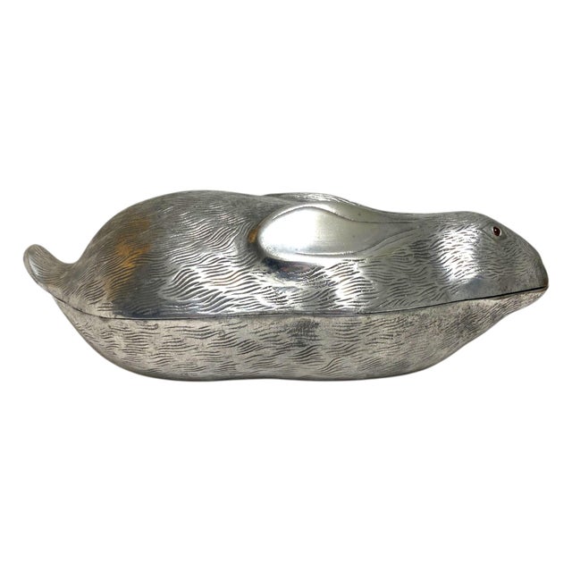 Mid-Century Modern Arthur Court "Rabbit" Wine Cooler Vintage Metal Decor 1980 For Sale - Image 3 of 15
